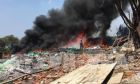 Cháy lớn tại cơ sở tái chế nhựa